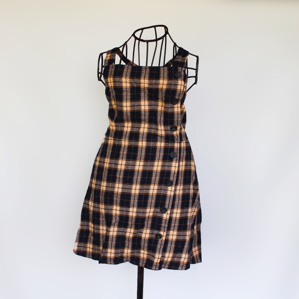 Tartan Navy and Brown Dress